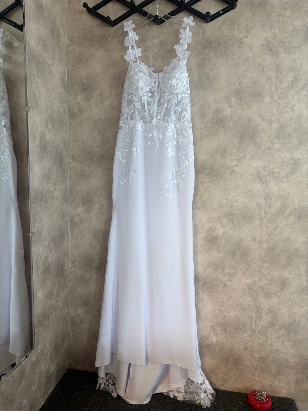 White Floral Lace Appliqué Slip Dress